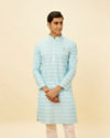 Aquamarine Blue Harlequin Printed Kurta Set